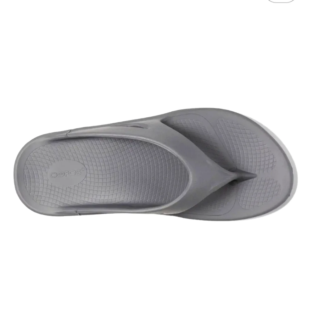 Oofos Black Gray Original Thong Recovery Sandal Mens 10